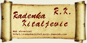 Radenka Kitaljević vizit kartica